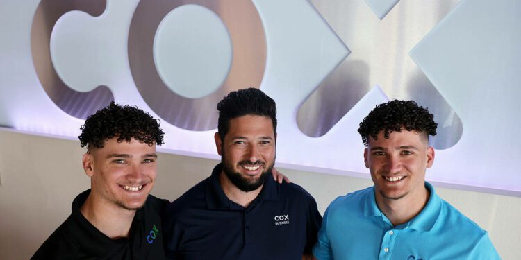 Brothers who all immigrated from Cuba and work at Cox Communications, from left, David Rodrigue ...