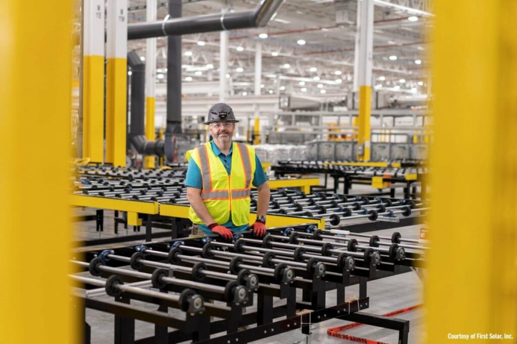 First Solar worker at the company