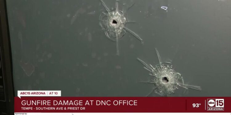 Gunfire damage found at Arizona Democratic campaign office in Tempe