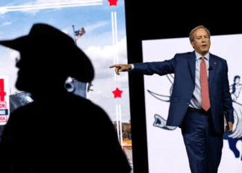 Texas Attorney General Ken Paxton speaks during the Texas GOP Convention on May 23, 2024 in San Antonio.