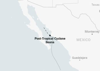 Maps: Tracking Post-Tropical Cyclone Ileana