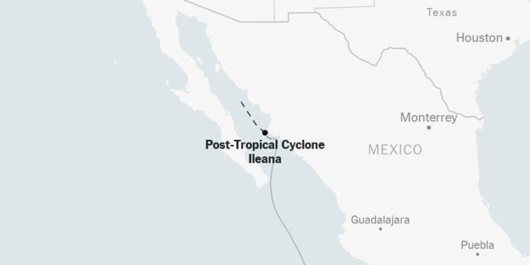 Maps: Tracking Post-Tropical Cyclone Ileana
