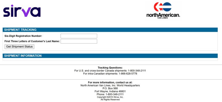 North American shipment tracking.