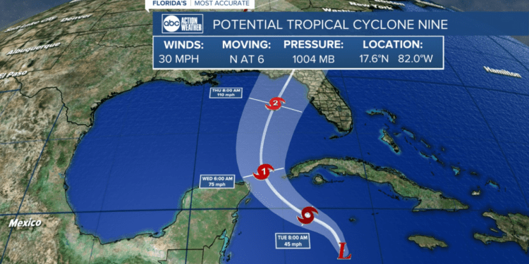 PTC #9 named in the Gulf, Hurricane Watch issued for part of Mexico