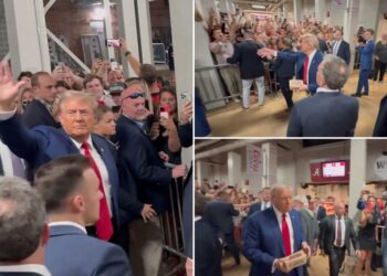 President Trump arrives at Bryant-Denny Stadium in Tuscaloosa for Alabama vs. Georgia football game