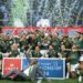 South Africa celebrate winning the Rugby Championship for the second time. Photo: AFP