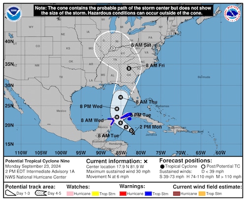 Tropical system Helene