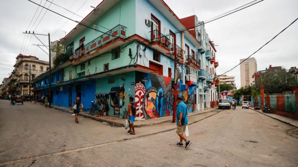 A view of the Callejon de Hamel, a well-known alley in Havana, Cuba