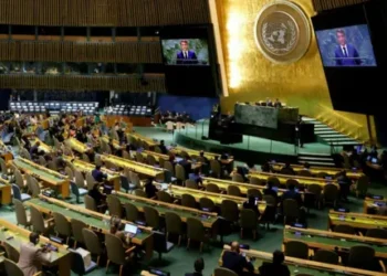Getty Images French President Emmanuel Macron speaks during the 79th Session of the United Nations General Assembly at the United Nations headquarters in New York City on 25 September 2024