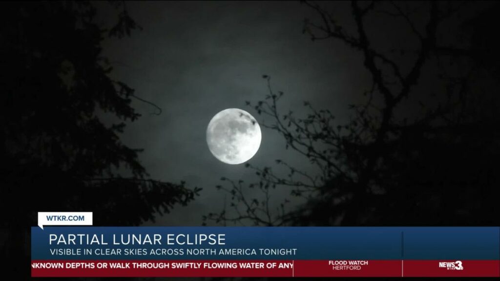 Tuesday night across North American clear skies people can spot a partial lunar eclipse