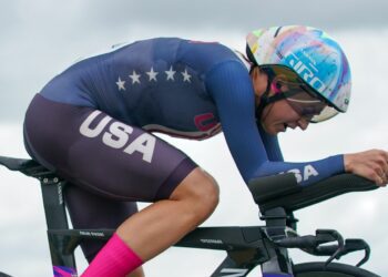 Chloé Dygert of United States of America rides to world title in time trial in 2023 in Sterling