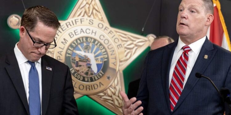 Acting Director Ronald Rowe Jr. of the US Secret Service speaks next to Special Agent in Charge Jeffrey B. Veltri of the FBI Miami Field Office, regarding the assassination attempt on Former President Donald Trump.