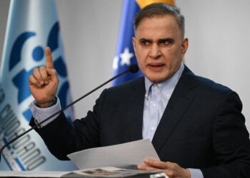 Venezuela's Attorney General Tarek William Saab speaks during a press conference at the Public Prosecutor's Office in Caracas on September 18, 2024.