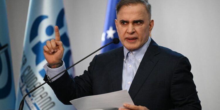 Venezuela's Attorney General Tarek William Saab speaks during a press conference at the Public Prosecutor's Office in Caracas on September 18, 2024.