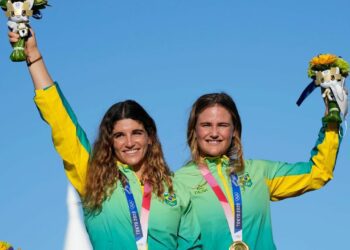 Wingsail crumples on a foiling 50-foot catamaran during SailGP training