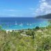 View of foliage and water at Brewers Bay Beach