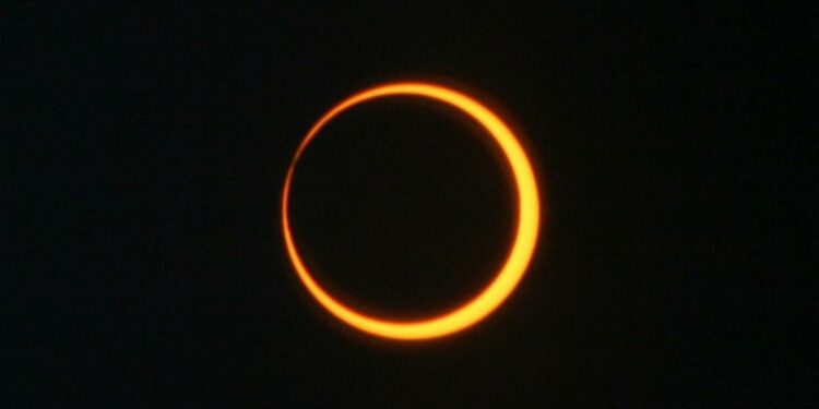 What time is the annular solar eclipse on Oct. 2?