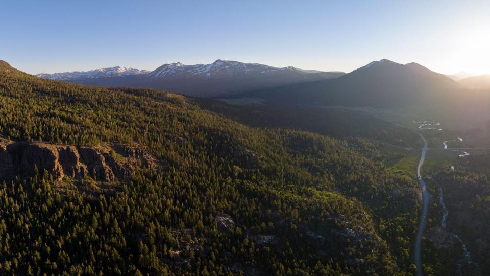 Indian Head Bluff and Hope Valley sunset at Desolation Hope Valley.