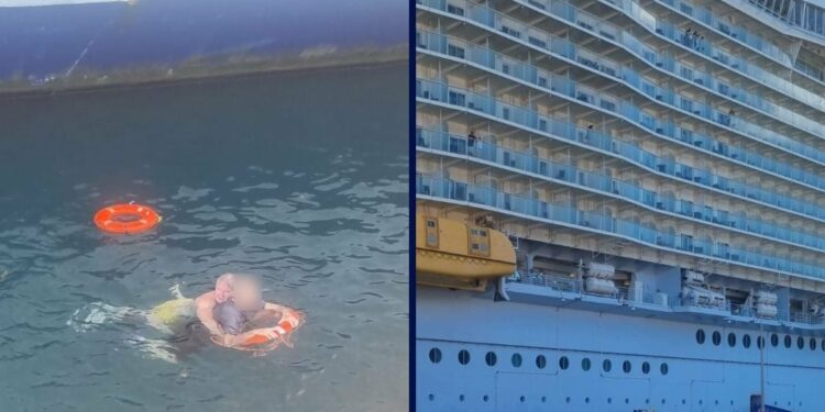 Firefighter on Vacation Dives in to Rescue Overboard Cruise Passenger