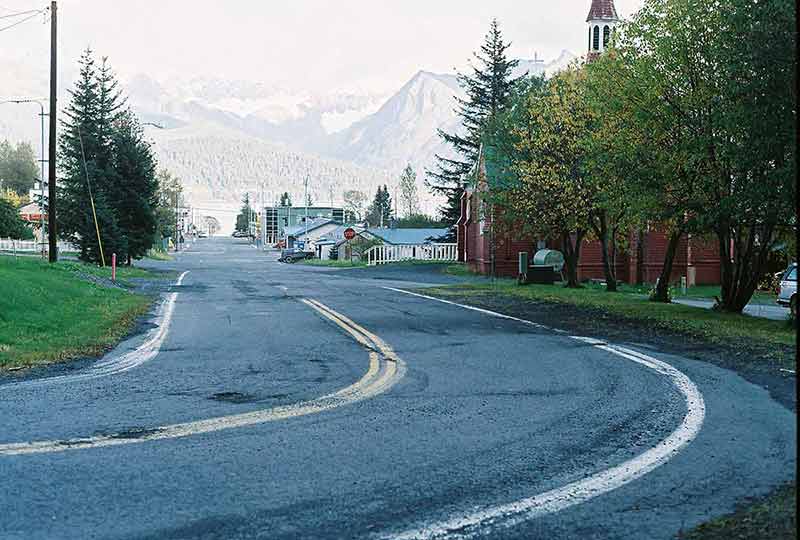 Bend In Road In Seward Alaska