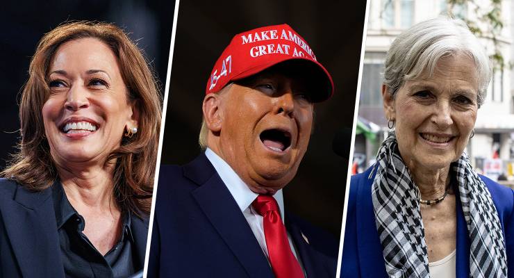 Kamala Harris, Donald Trump and Jill Stein (Images: AAP/Private Media)