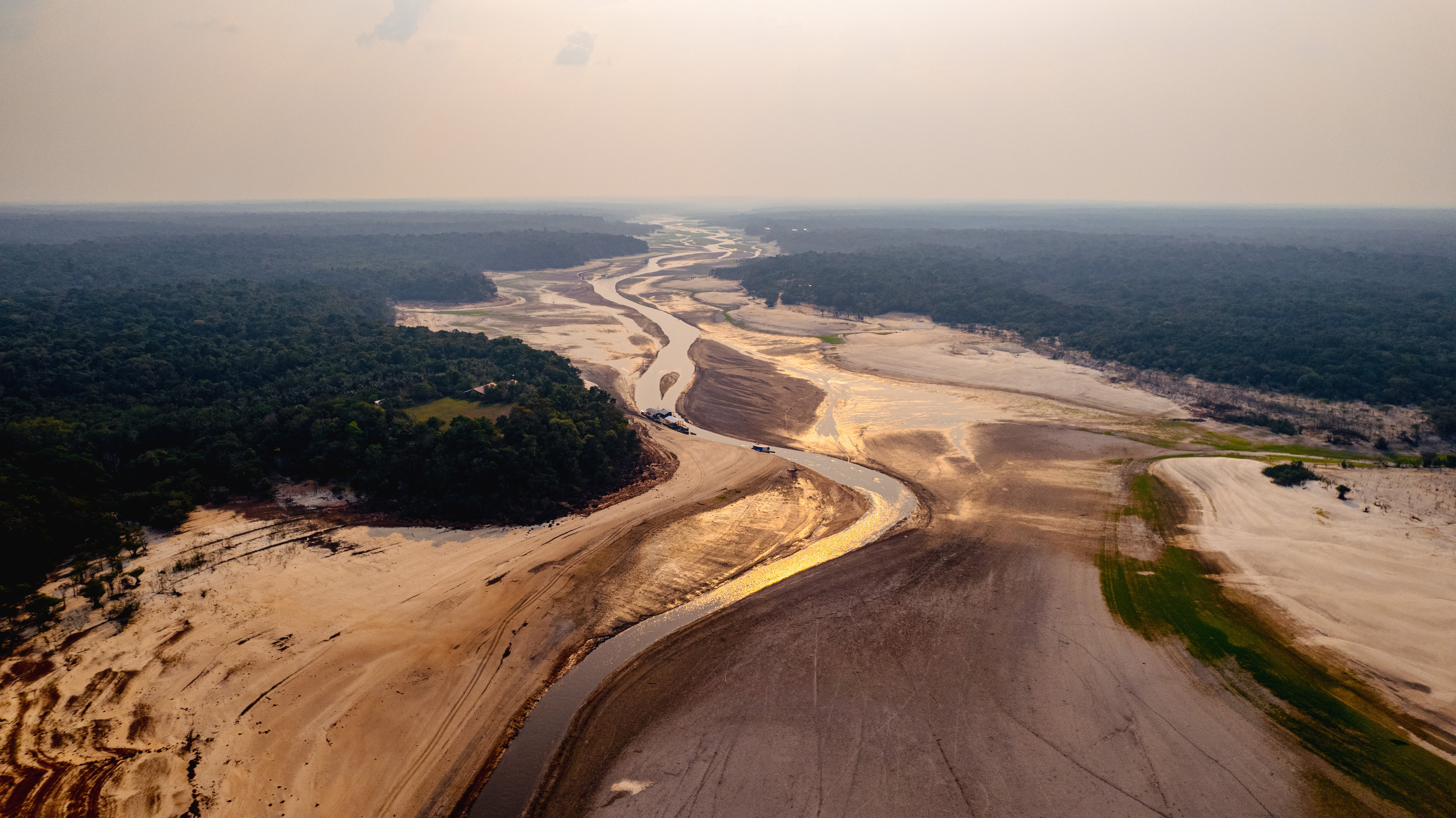 Negro river, around the Manaus region, one of the rivers that has suffered most from the drought that has spread across the Amazon in recent months (Jaqueline Lisboa/WWF Brazil/PA)