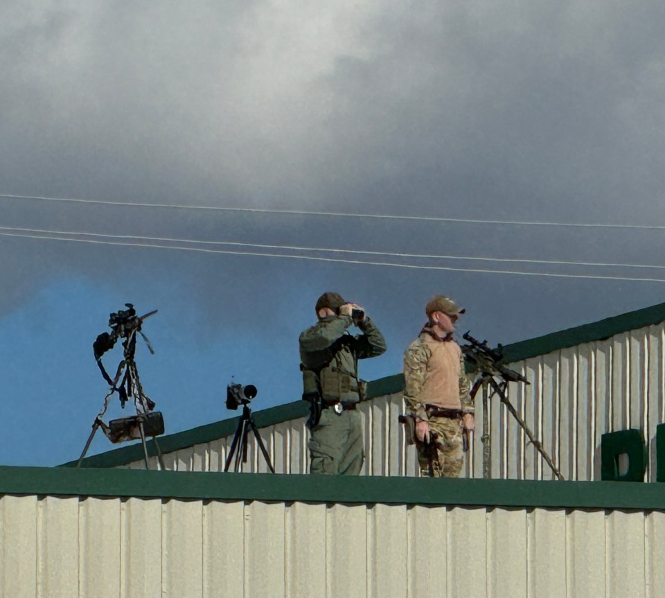 Not taking any chances after recent 'assassination' attempts on Trump, snipers are visible as they guard the would-be president