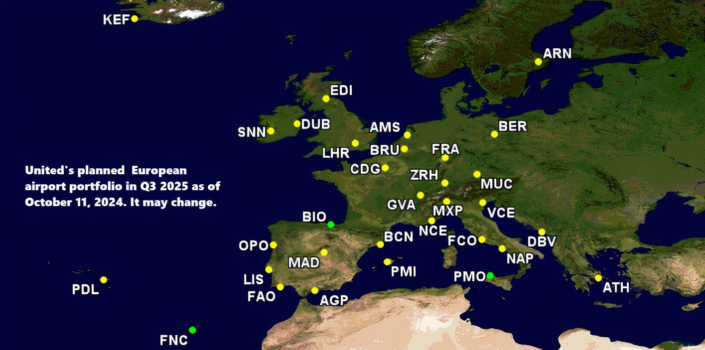 UA's planned European airports in Q3 2025