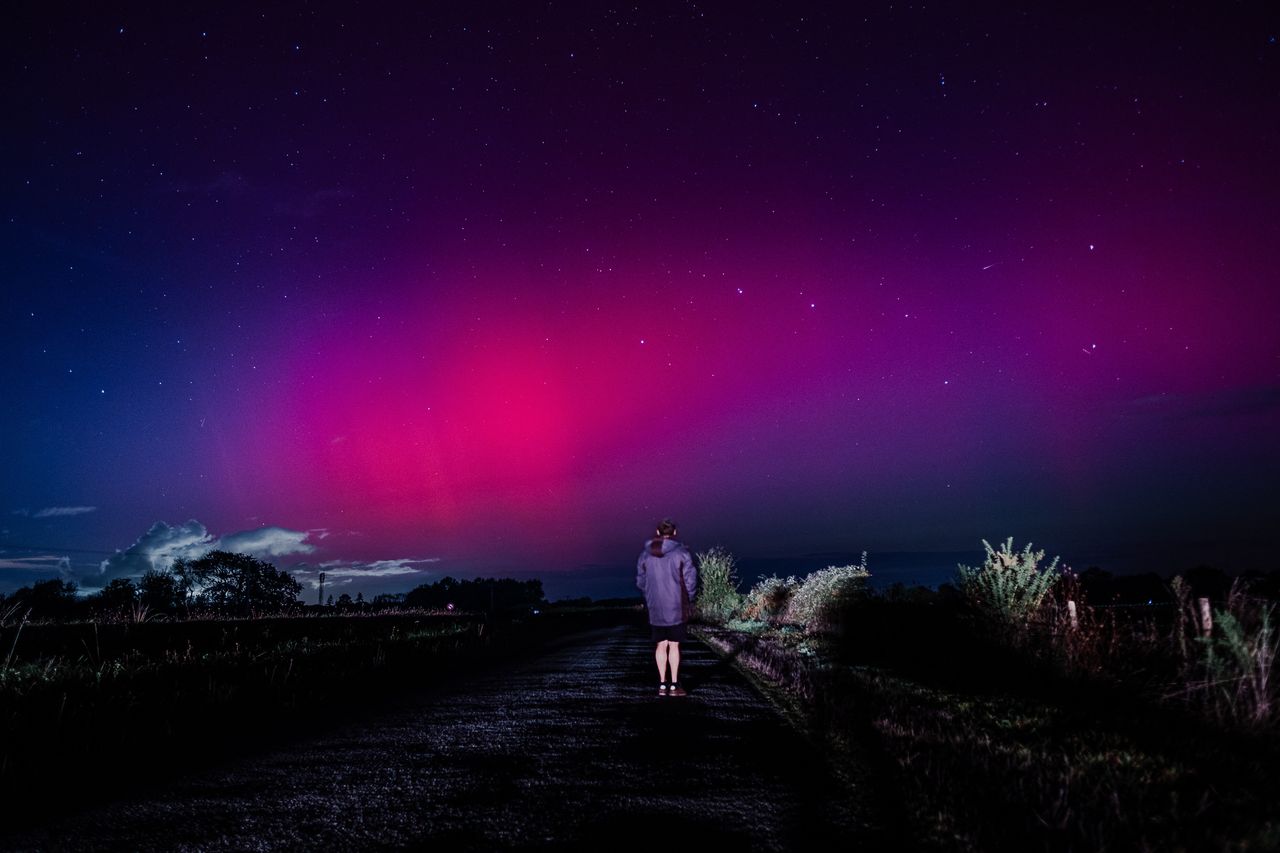 The lights are seen in Loire-Atlantique, western France.