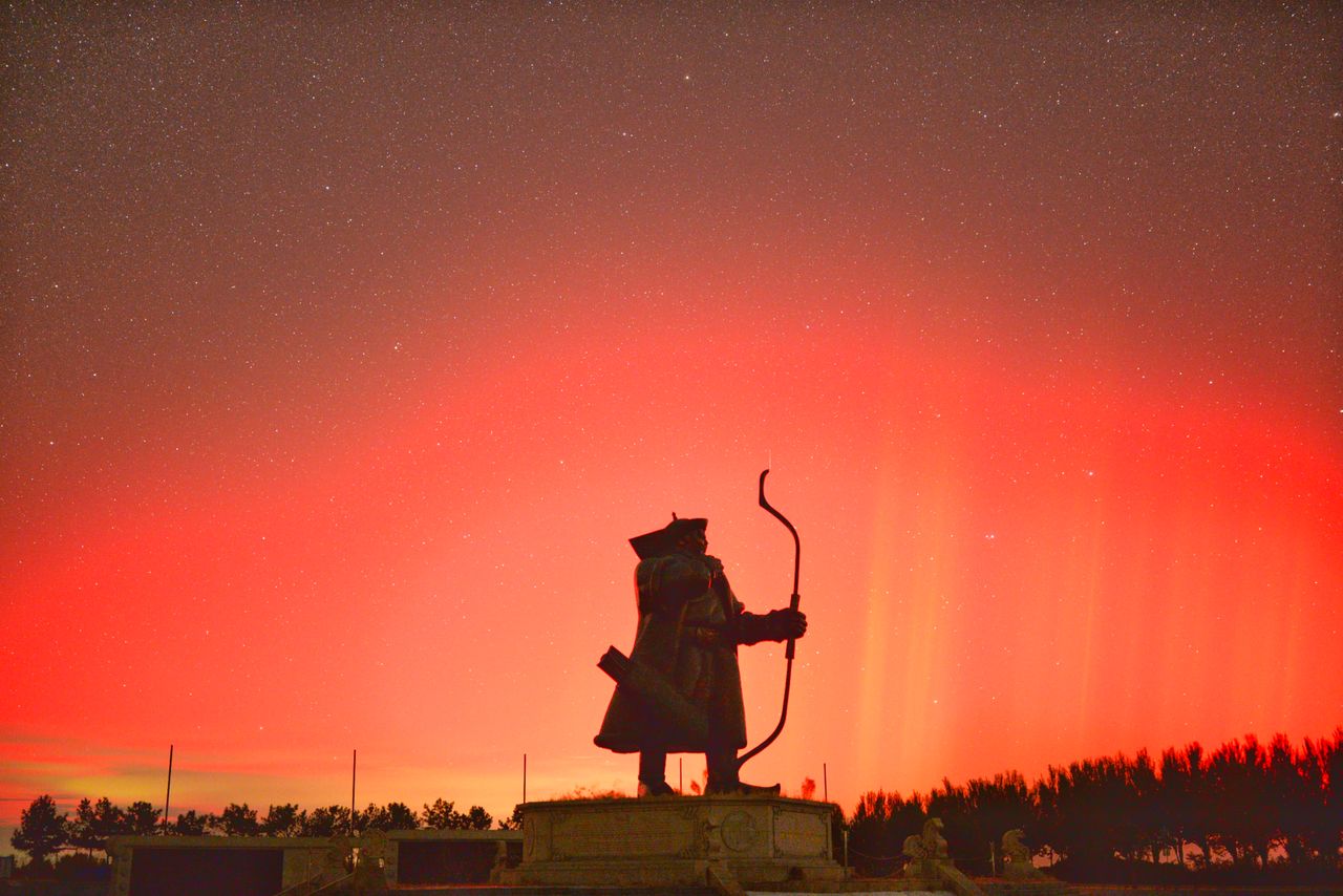 The lights are seen in Daqing, Heilongjiang Province of China.