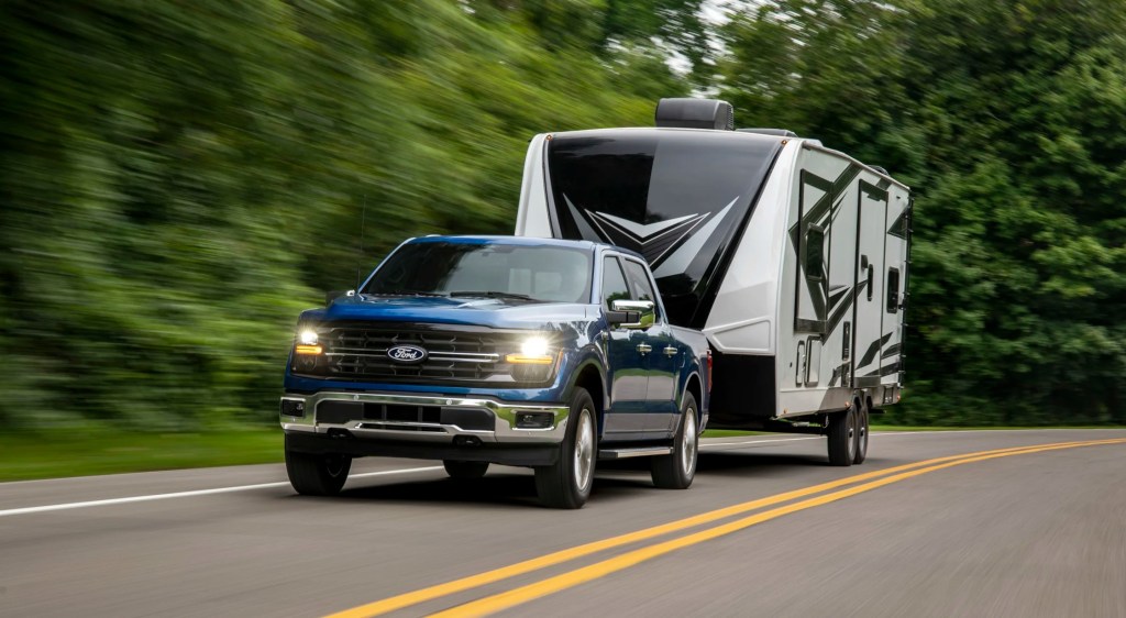 The 2024 Ford F-150 towing an RV