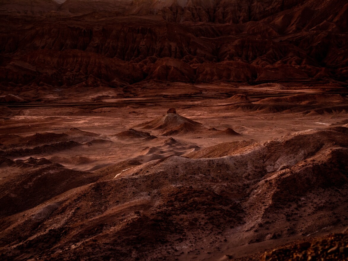 The Salt mountain range in the Atacama desert. Monday 15th of April, 2024. Antofagasta, Chile.