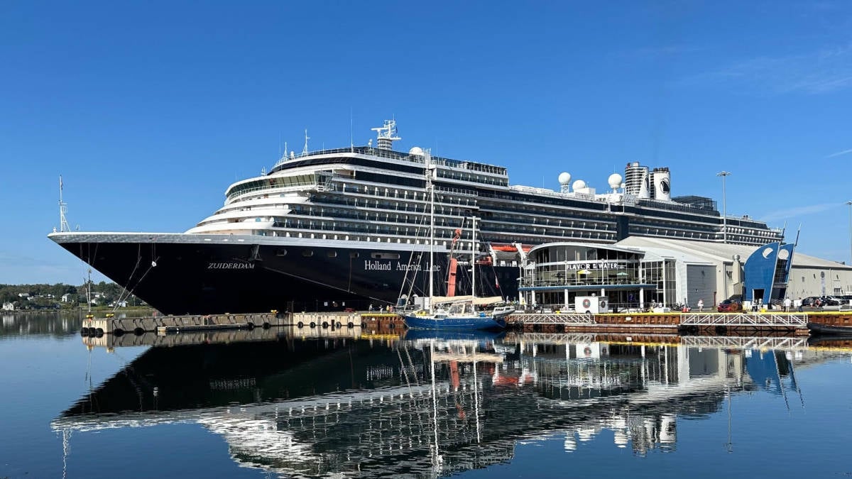 Holland America Line’s Zuiderdam docks in Sydney, on Cape Breton Island.