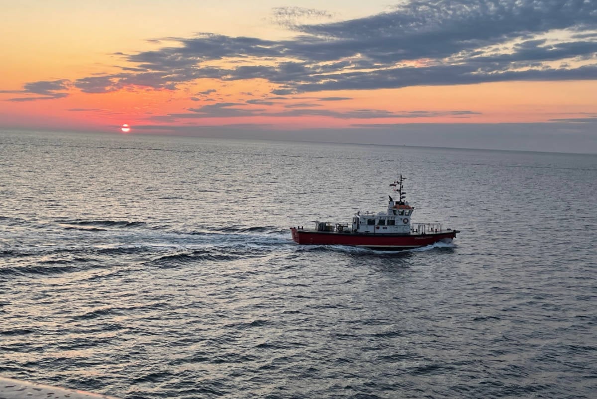 Early risers can watch the arrival of harbor pilot boats