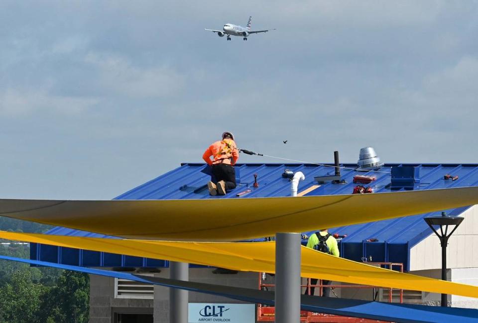 Work continues at the new Airport Overlook as it was unveiled on Thursday, June 6, 2024 at Charlotte’s airport.