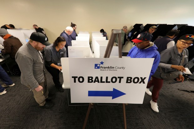 at the Franklin County Board of Elections in Columbus, Ohio,...