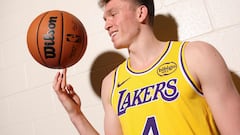 Dalton Knecht #3 of the Los Angeles Lakers poses for a portrait during the 2024 NBA Rookie Photo Shoot at UNLV on July 16, 2024 in Las Vegas, Nevada.