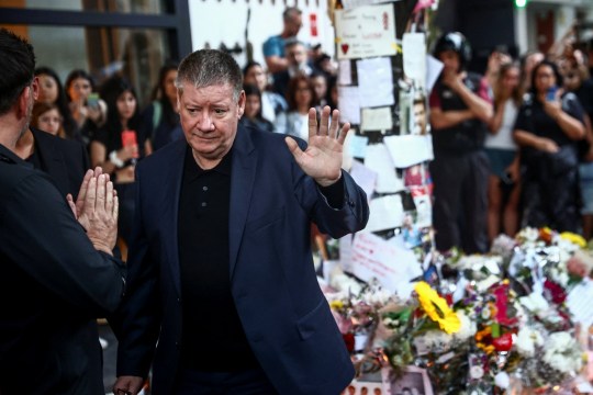 Geoff Payne, the father of One Direction pop singer Liam Payne, visits the place where fans paid tribute to his late son outside the Casa Sur Hotel in Buenos Aires on October 18, 2024