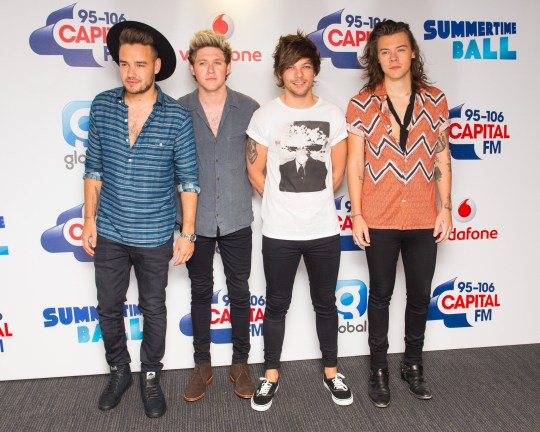 One Direction backstage at the Capital FM Summertime Ball held at Wembley Stadium London in 2015