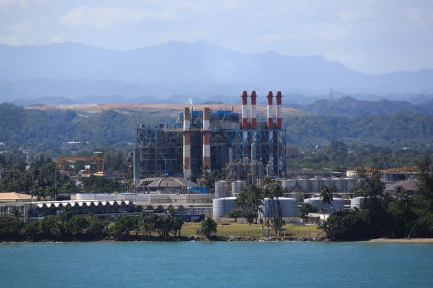 San Juan de Puerto Rico Power Station from the nearby San Felipe del Morro Castle in the old city of San Juan, Puerto Rico, United States.