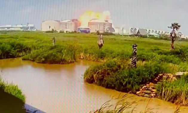 An explosion at Freeport LNG's export plant in Texas, June 2022.