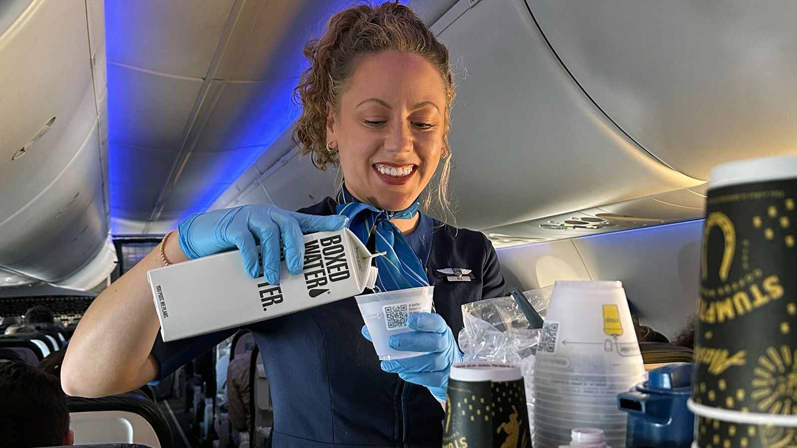 Boxed Water Alaska Airlines.