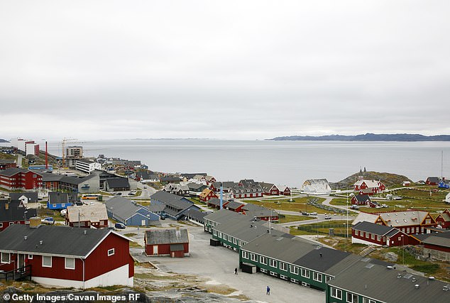 Pictured: Kolonihavn, a town in Nuuk, which is set to receive a direct flight from the United States for the first time