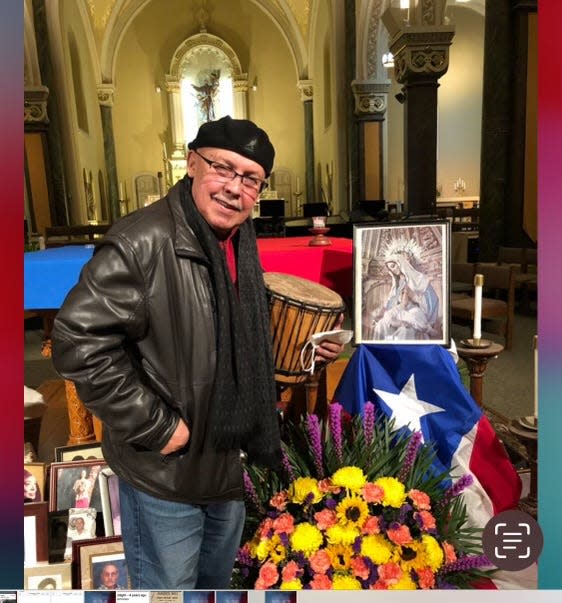 Cecil Negrón, 71, has played his conguero at several rallies to urge Latinos and minority voters to cast their ballot.