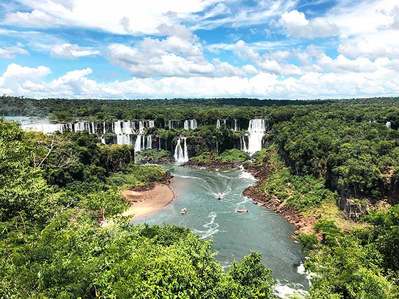 aerial view of iguazu falls argentina