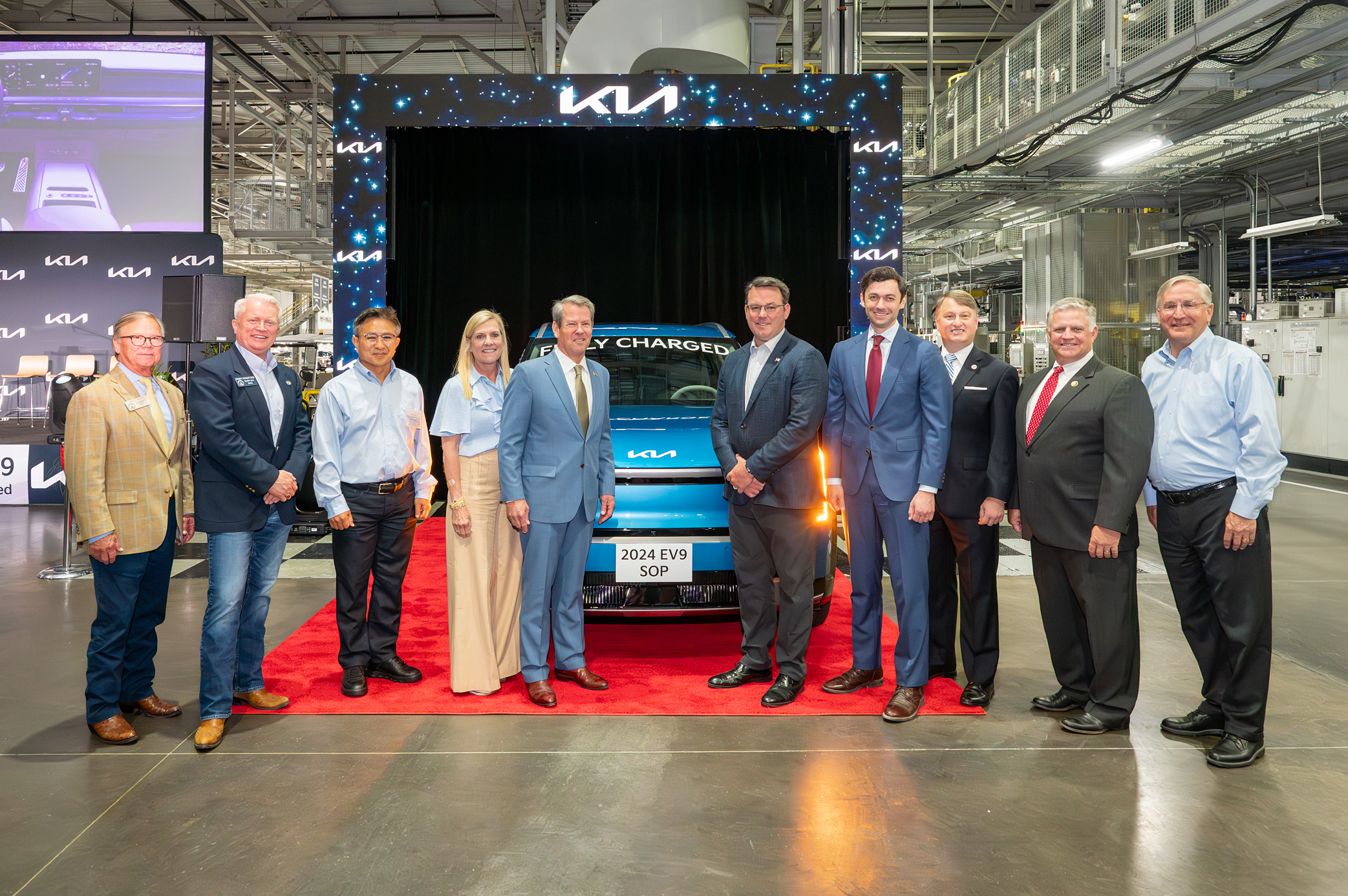 Georgia Gov. Brian Kemp and other state officials visited a Kia plant.