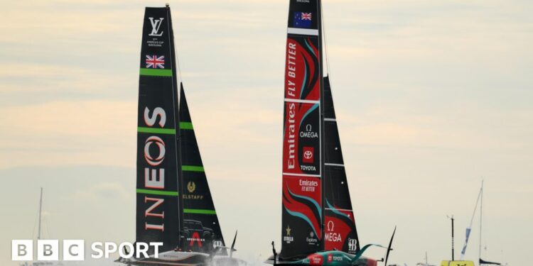 Ineos Britannia team and Emirates Team New Zealand.