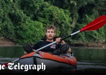 British explorer Ash Dykes faces off with jaguar as he kayaks uncharted river in Suriname