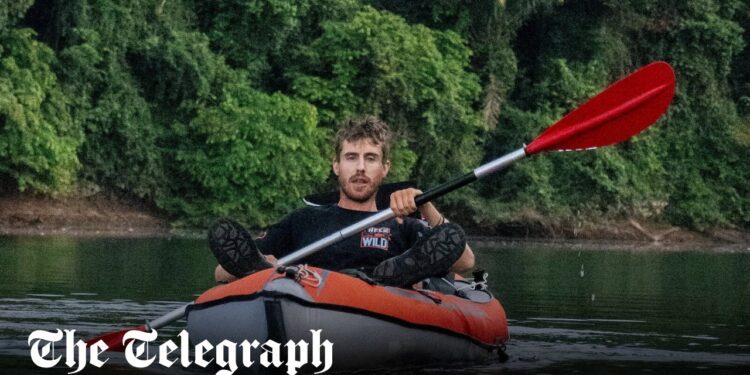 British explorer Ash Dykes faces off with jaguar as he kayaks uncharted river in Suriname