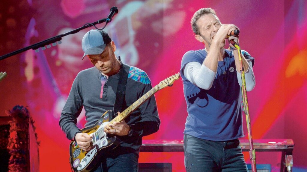 The British rock band Coldplay performs at Allianz Parque, in Sao Paulo, Brazil